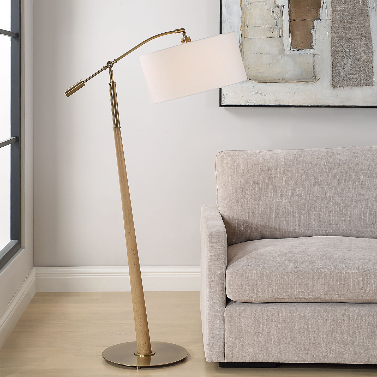 Kennett - Wooden Floor Lamp - Light Brown