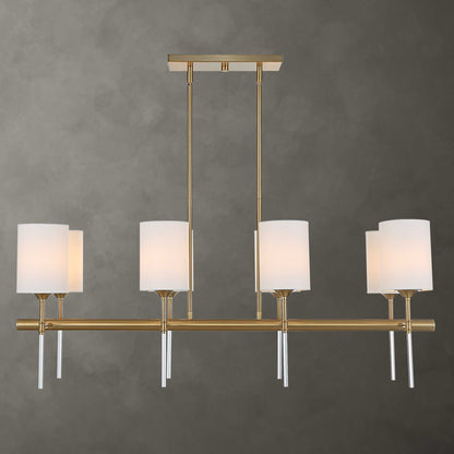 Awyr - 8 Light Linear Chandelier - Bronze