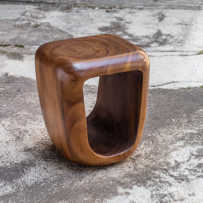 Loophole - Wooden Accent Stool - Light Brown