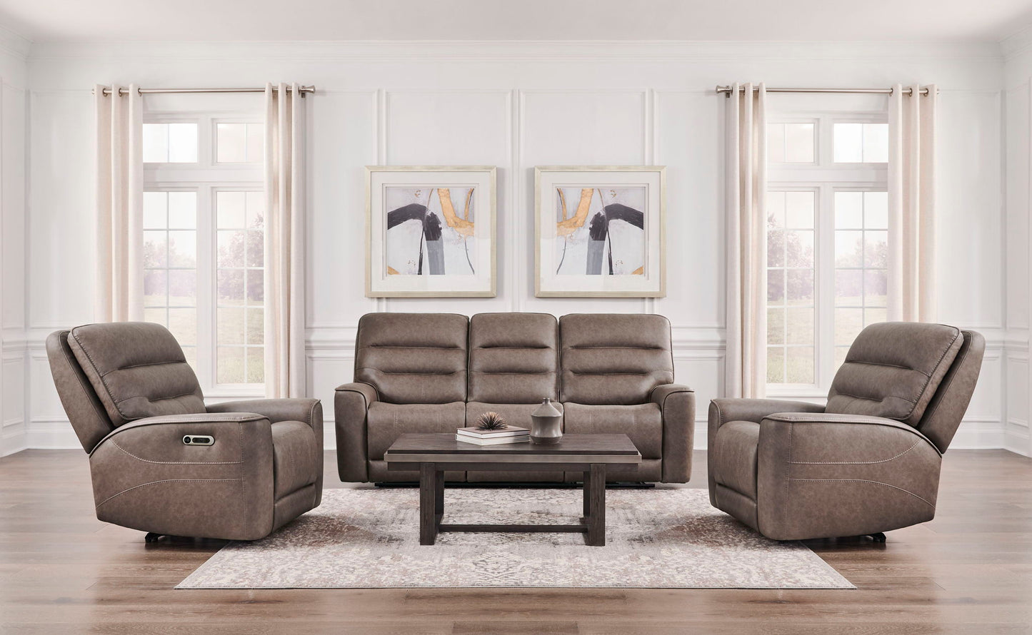 Lawson - Power Zero Gravity Triple Recline Sofa With DDT P2 - Sydney Brunette