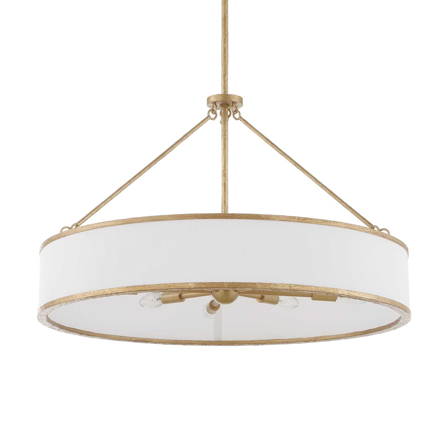 Algiers - 8 Light Drum Pendant - Gold / White