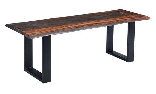 Sierra II - Dining Bench - Brown / Black Powder Coat Finish