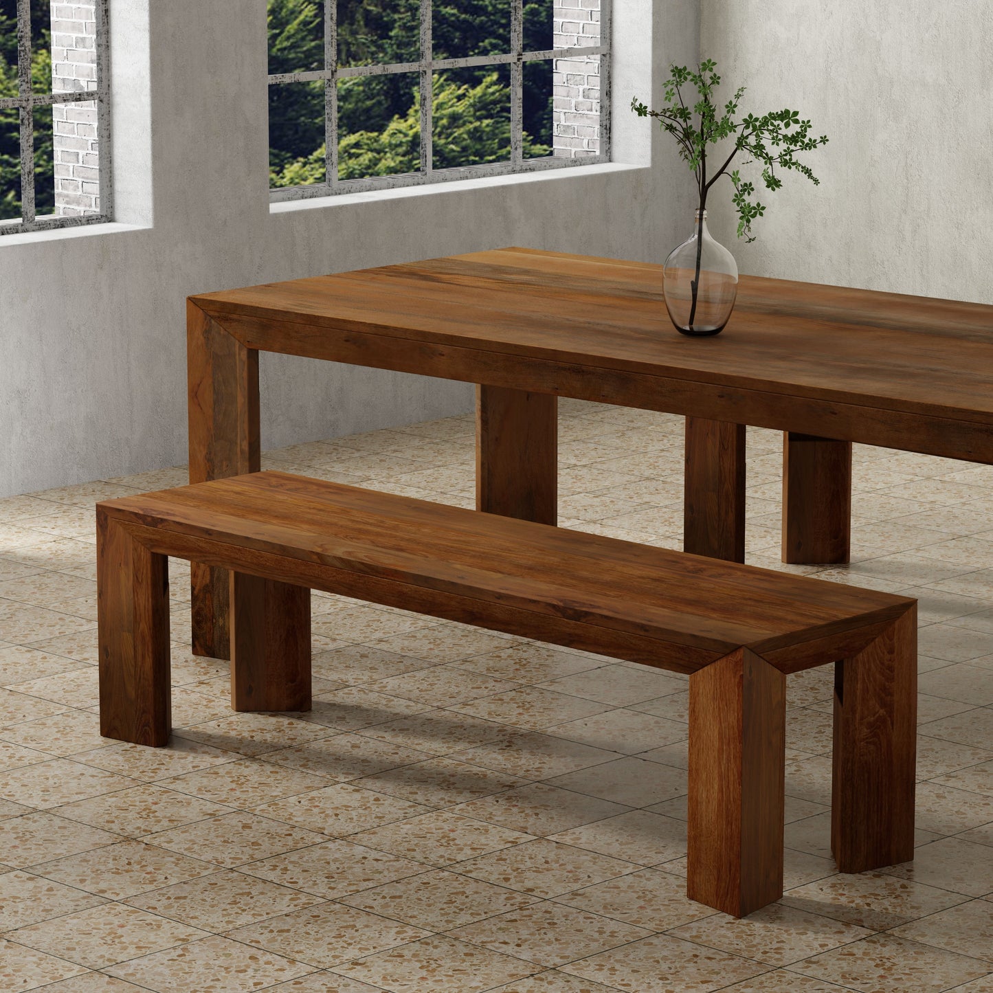 Crossings - Rectangular Dining Table With 4 Upholstered Chairs - Brown