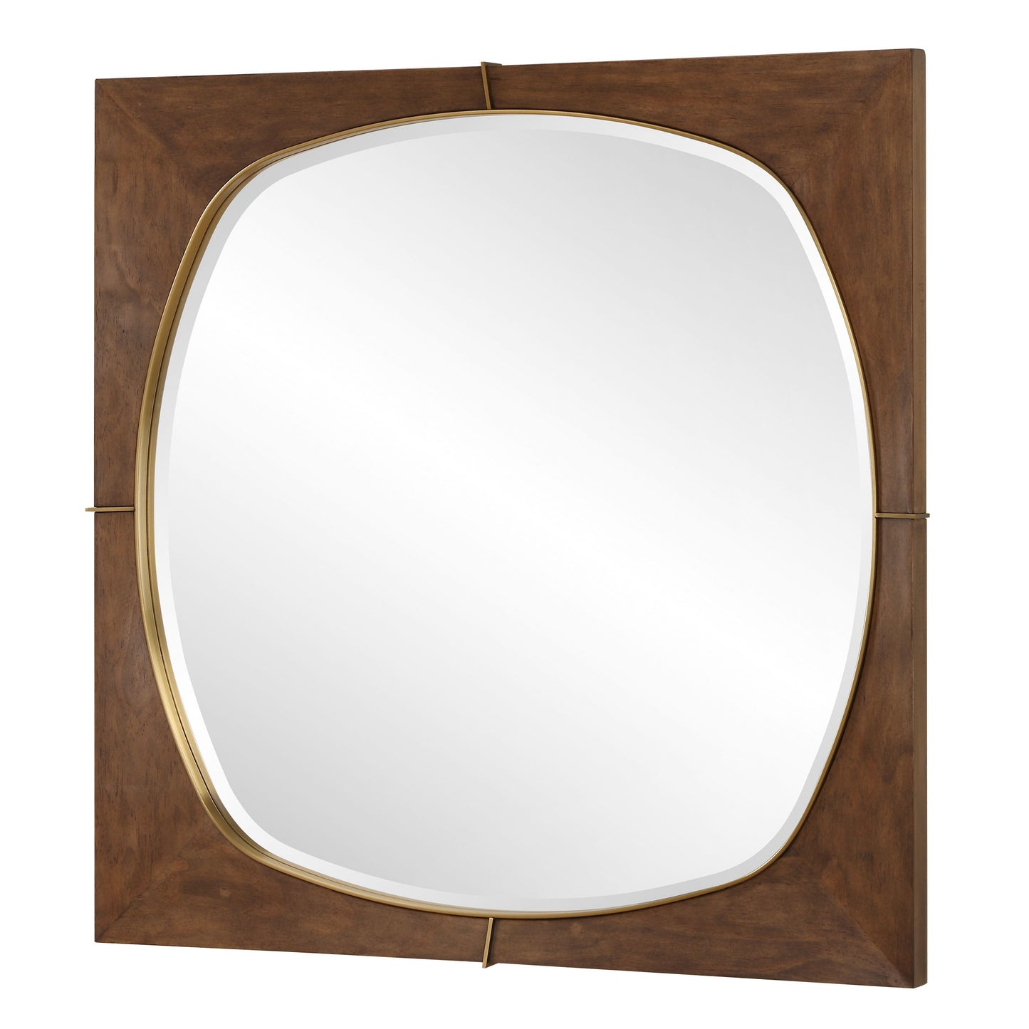 Garonne - Square Walnut Mirror