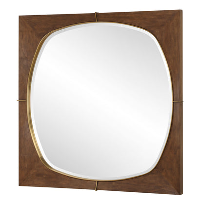 Garonne - Square Walnut Mirror