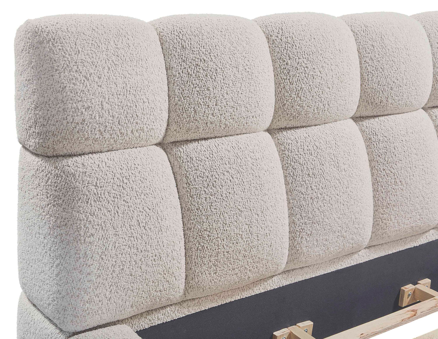 Escape - Fluffy River Rock Upholstered Bed