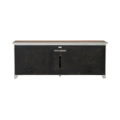 Fireplace TV Consoles - 79" Console With Fire - Medium Brown