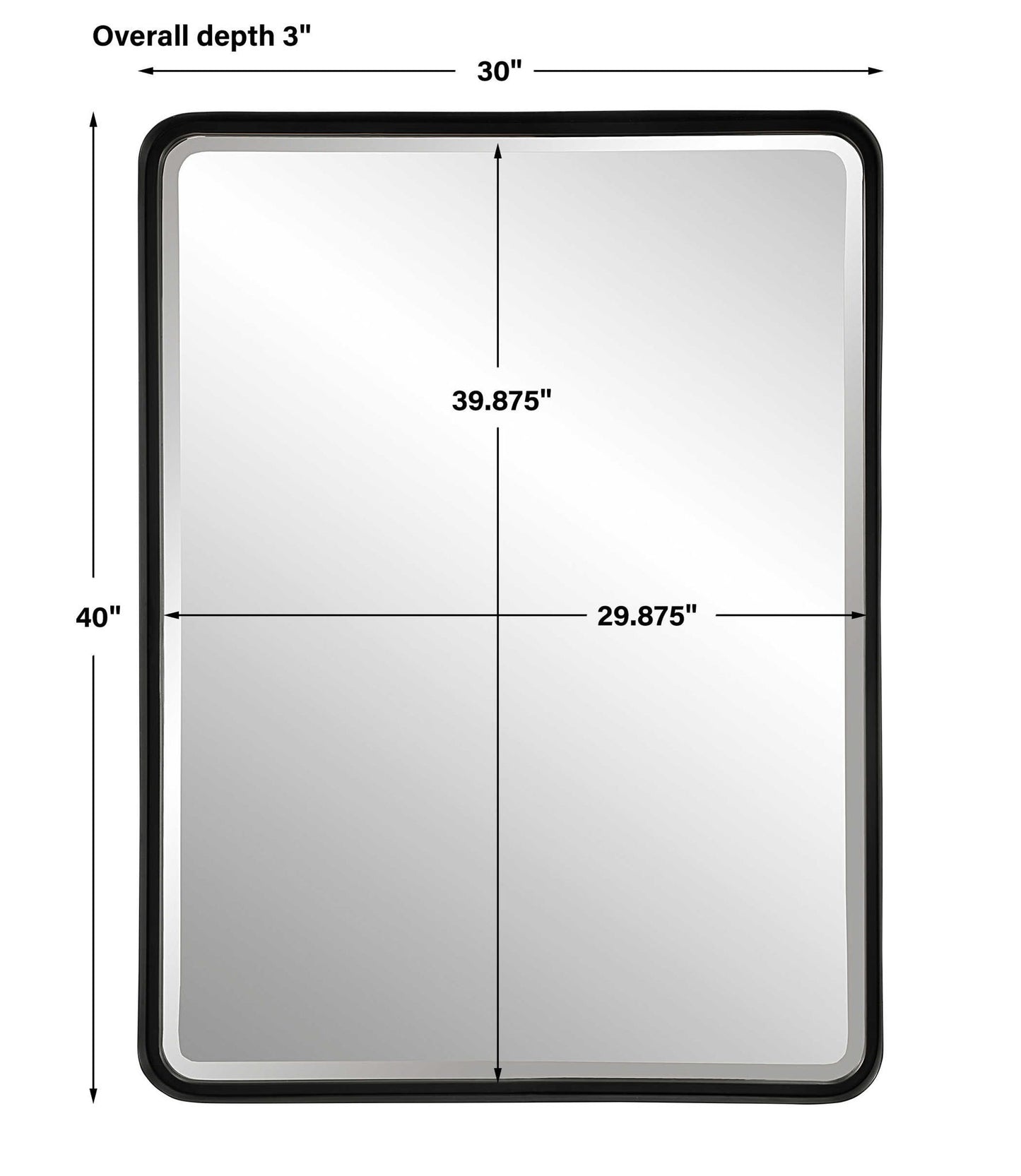 Crofton - Large Mirror - Black