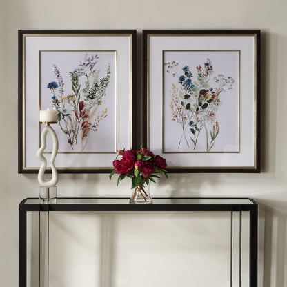 Delicate Flowers - Framed Prints (Set of 2)