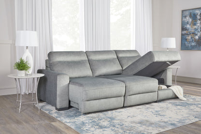 Elliot - 3 Piece Modular Lift Top Storage Sectional - Sterling