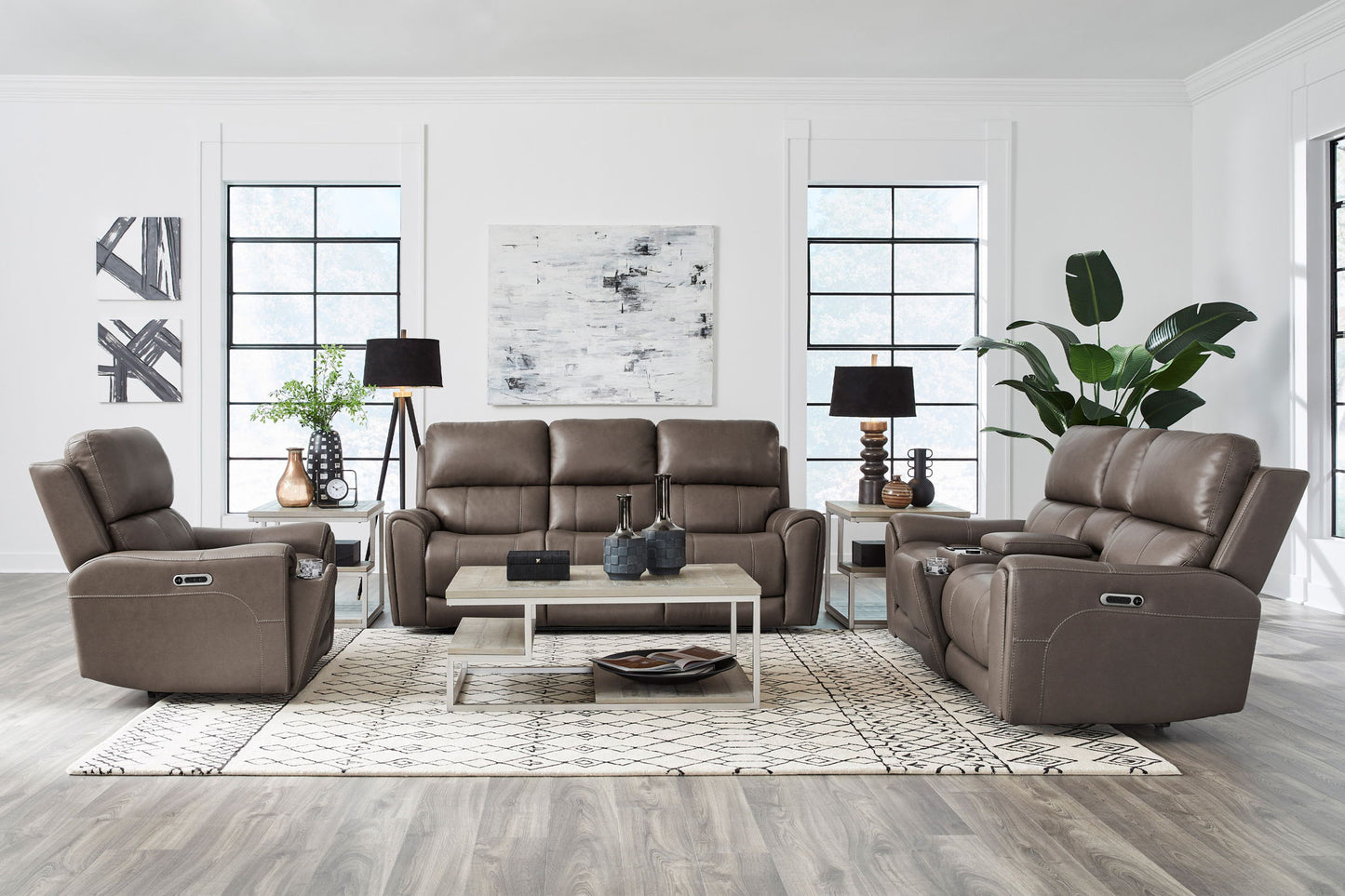 Hancock - Zero Gravity Power Reclining Console Loveseat P3