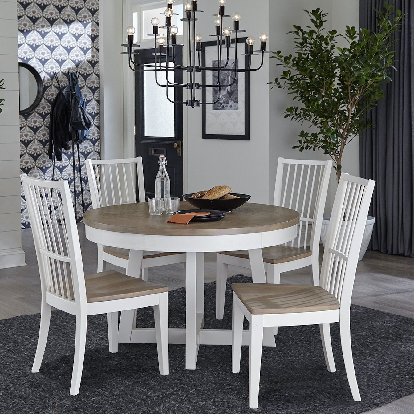 Americana Modern Dining - Round Extendable Dining Table - Cotton