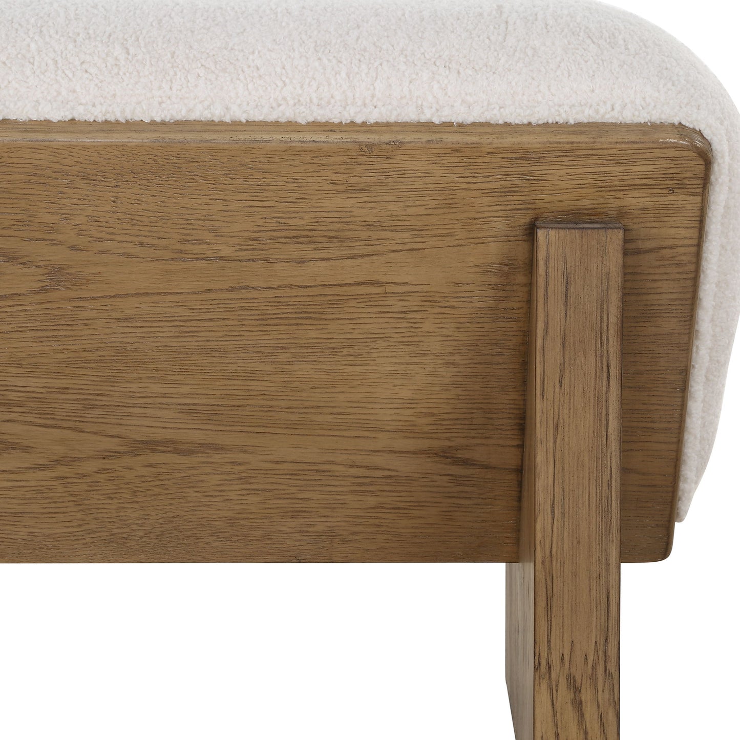 Wedged - Ivory Fabric Bench