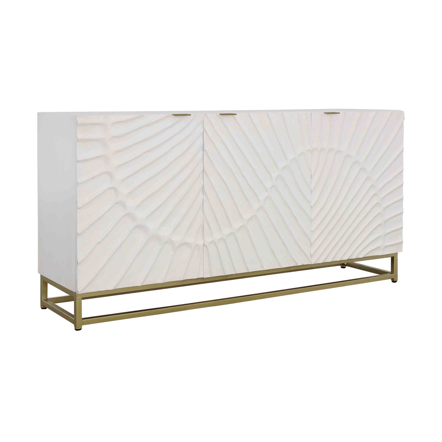 Fallow - Three Door Credenza - White / Gold