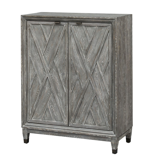 Kit - Two Door Wine Cabinet - Sterns Gray