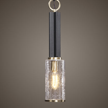 Jarsdel - 1 Light Industrial Mini Pendant - Black