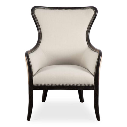 Sandy - Wing Back Armchair - Beige & Dark Brown