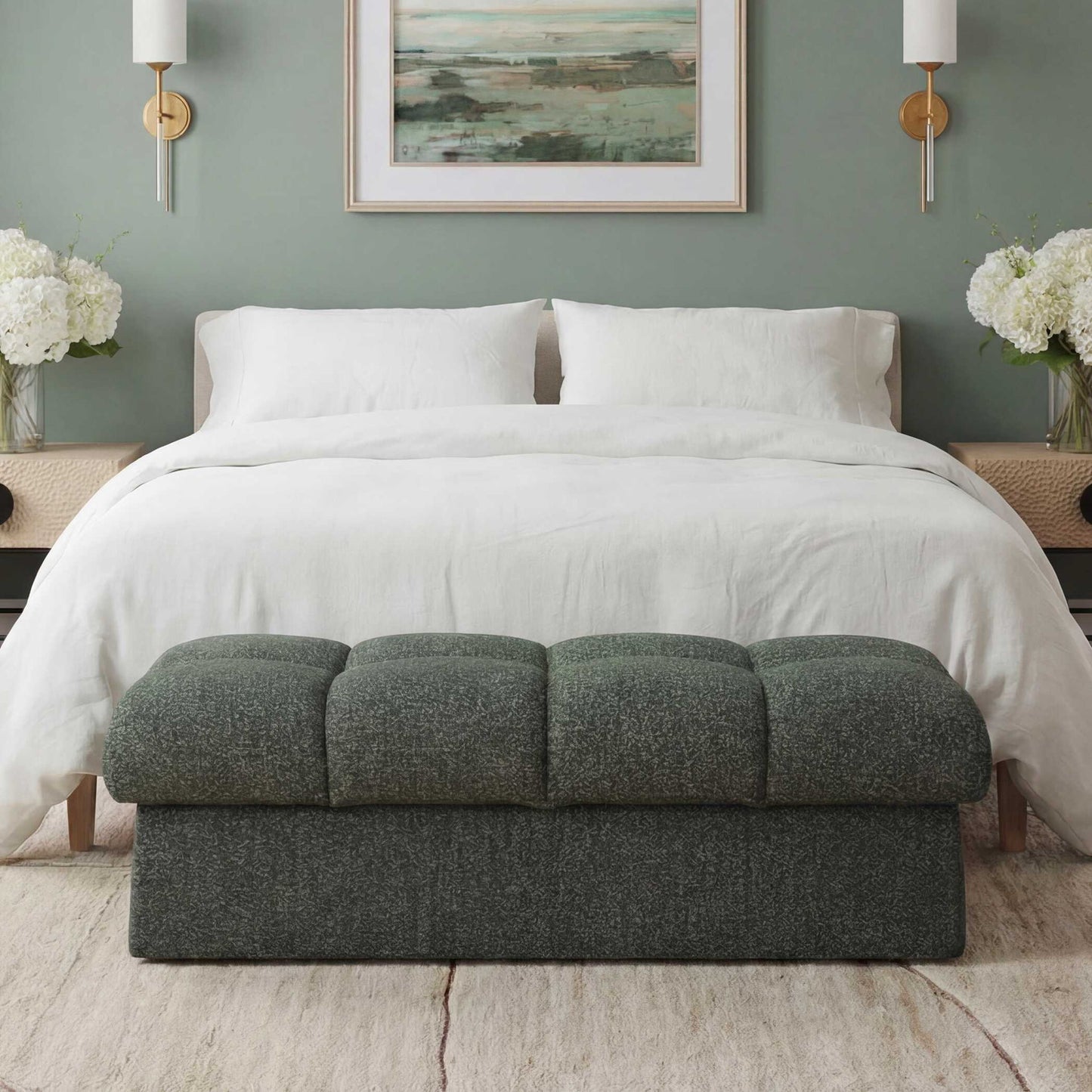 Harlem - Bench - Moss Green / Lake Blue