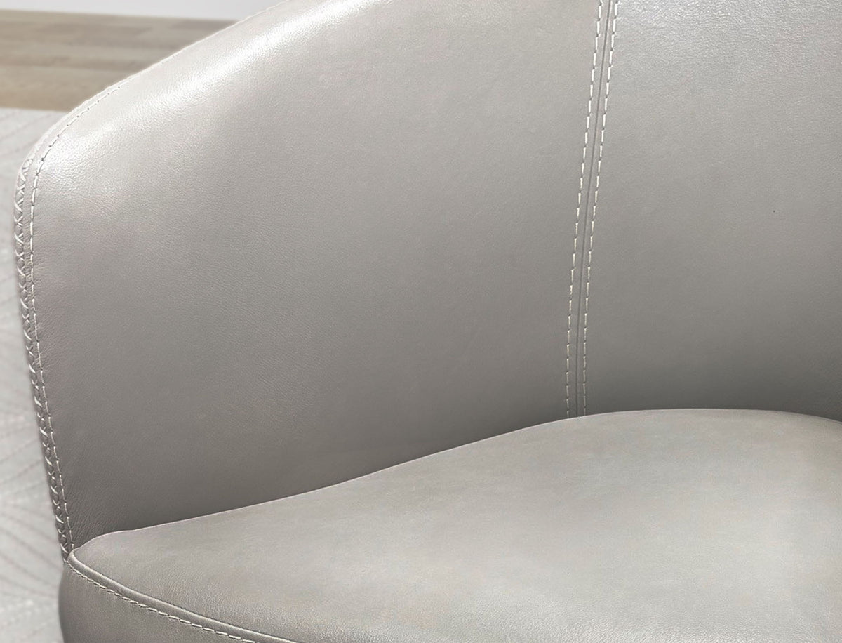 Barolo - 100% Italian Leather Swivel Club Chair (Set of 2)