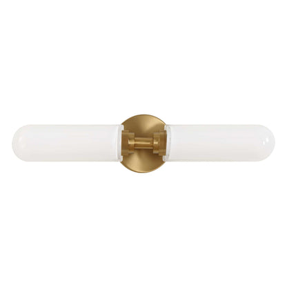 Wellsville - 2 Light Brass Sconce - White / Gold