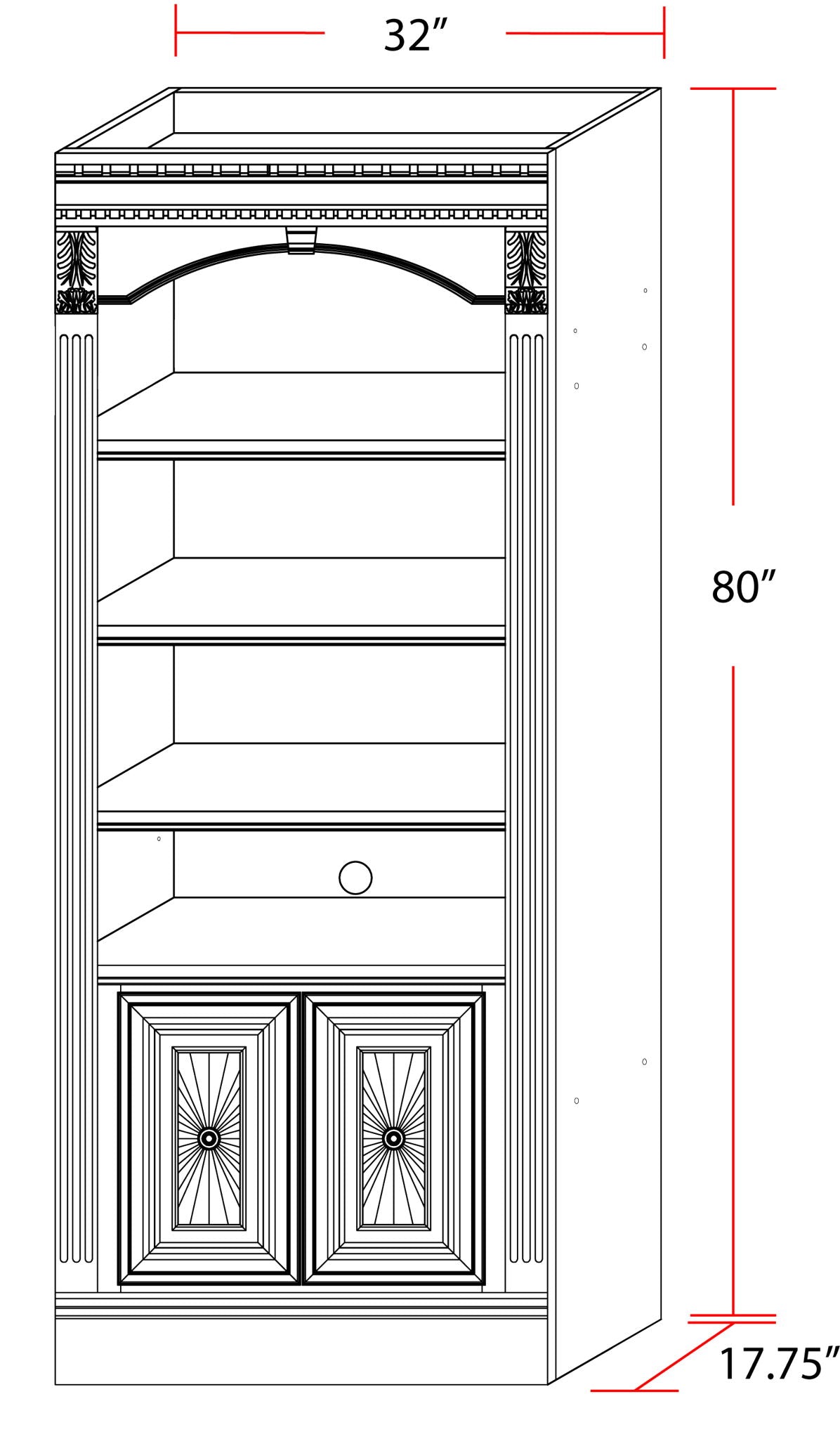 Huntington - Open Top Bookcase