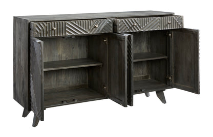 Horton - Four Door Two Drawer Credenza - Gray