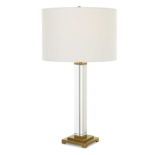 Crystal Column - Table Lamp - Pearl Silver