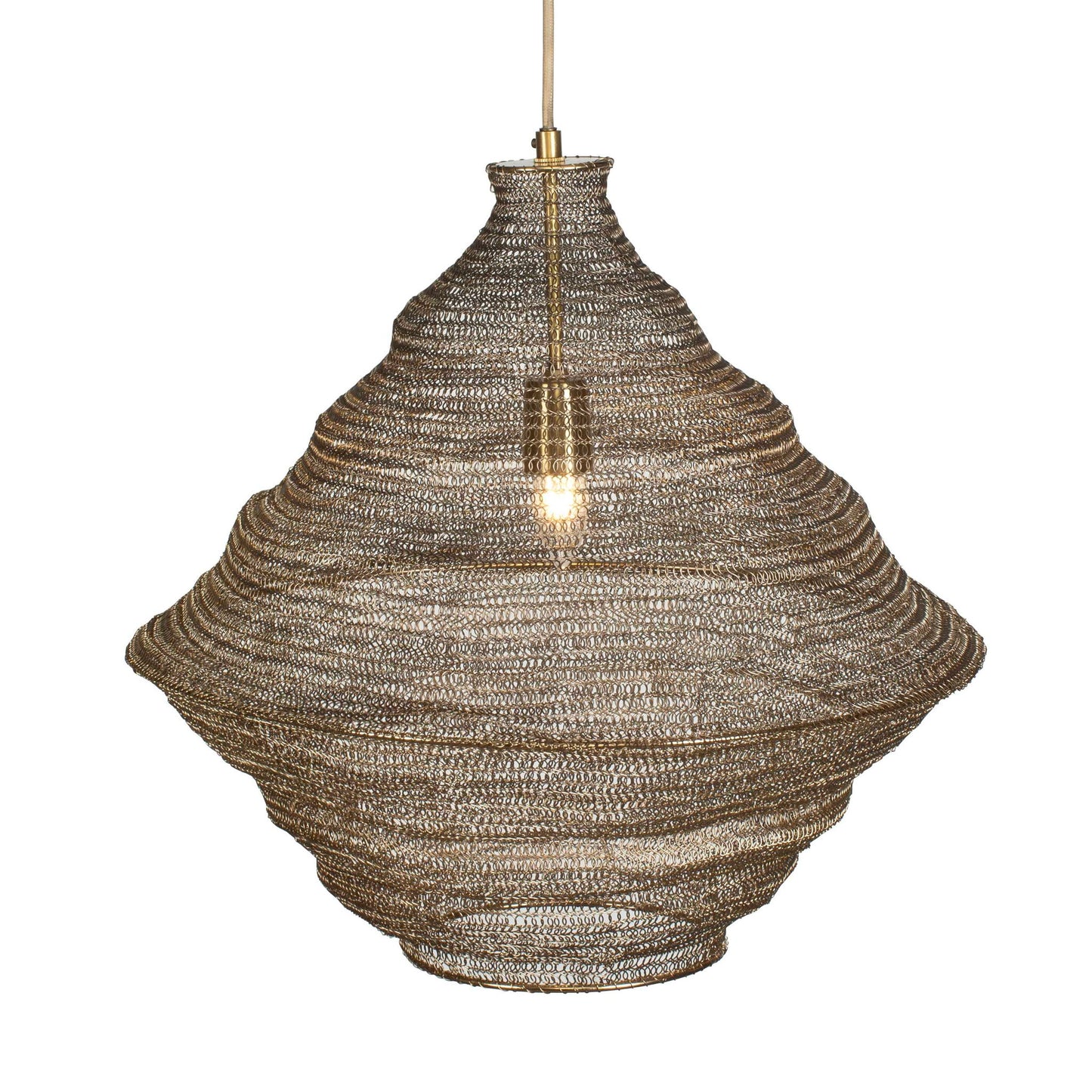 Sigh - Woven Brass 1 Light Pendant - Brass