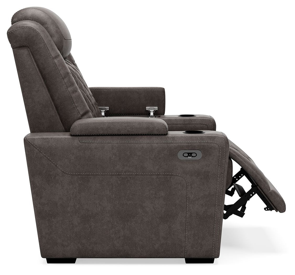 HyllMont - Gray - PWR Recliner/Adj Headrest