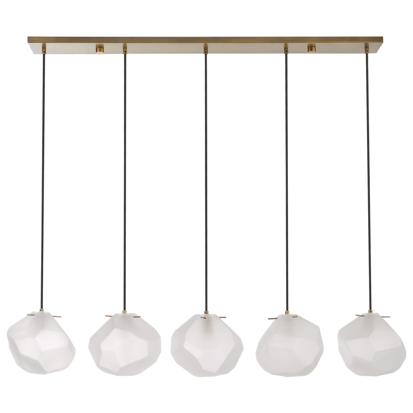 Geodesic - 5 Light Linear Pendant - White