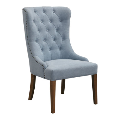 Rioni - Tufted Wing Chair - Blue