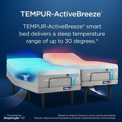 Tempur-Breeze - Tempur-ActiveBreeze Medium Hybrid Mattress - Split California King