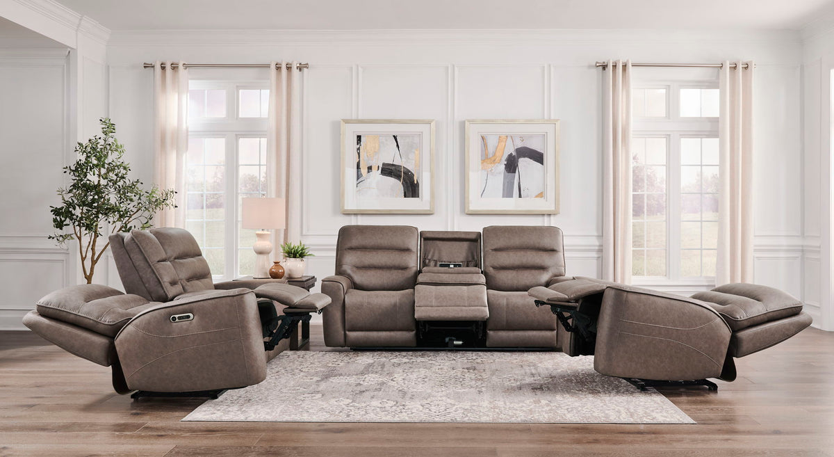 Lawson - Power Zero Gravity Triple Recline Sofa With DDT P2 - Sydney Brunette
