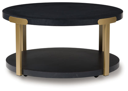 Shylore - Black / Brass Finish - Occasional Table Set (Set of 3)