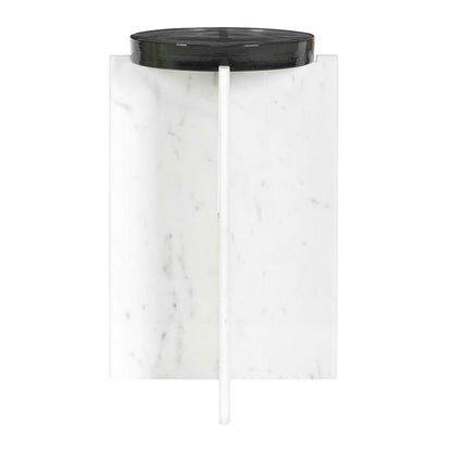 Olina - Marble Outdoor Accent Table - White