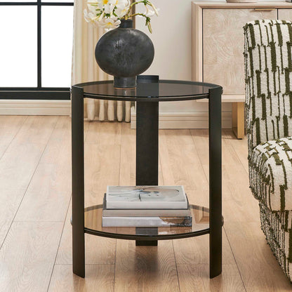 Hanson - Side Table - Bronze & Dark Glass
