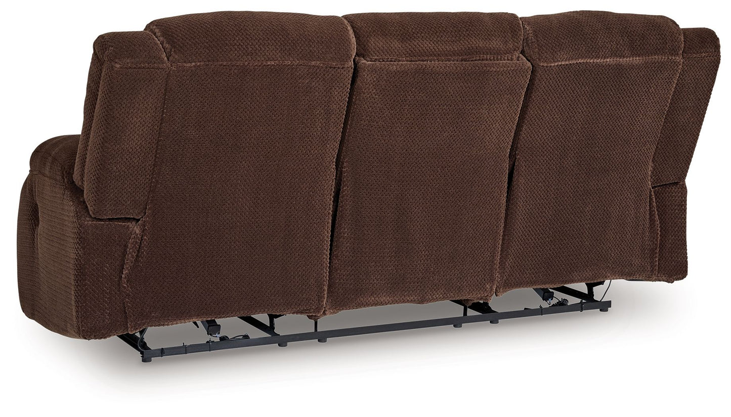 Free Wake - Chocolate - Reclining Power Sofa With Drop Down Table