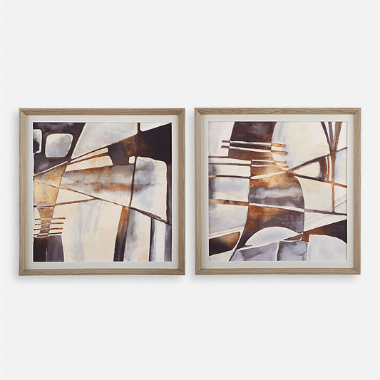 Vetrina - Framed Abstract Prints (Set of 2) - Gray