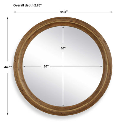 Frontier - Round Wood Mirror - Woodtone
