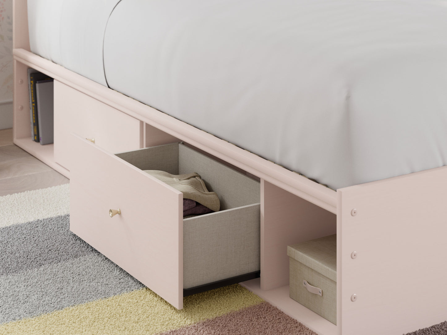 Wistenpine - Upholstered Panel Bed With Storage