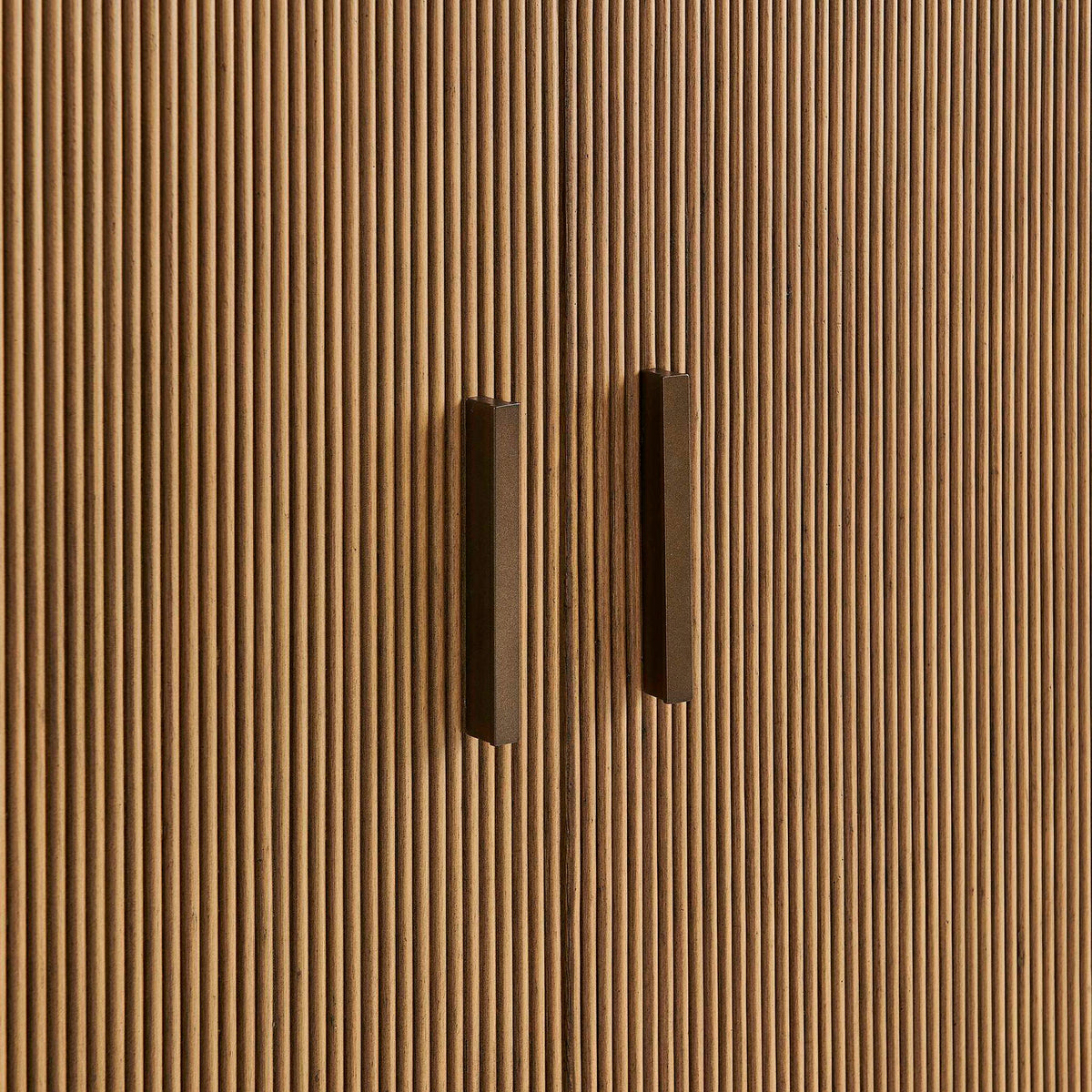 Mebarak - Reeded 2 Door Cabinet - Bronze,White,Woodtone