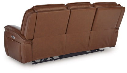 Healy Pier - Chocolate - Power Reclining Sofa / Adj Headrest