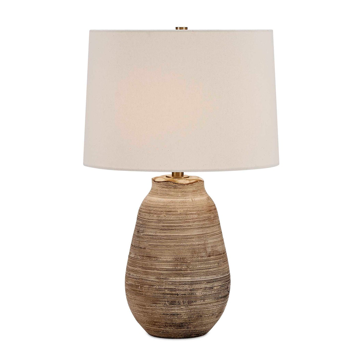 Tonachio - Etched Urn Table Lamp - Brown
