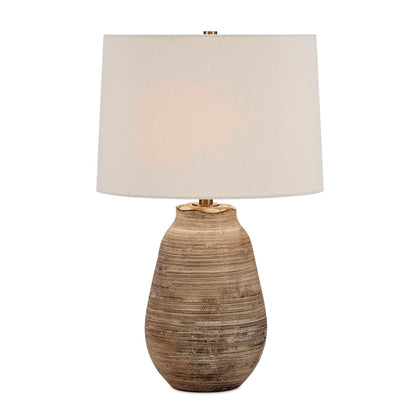 Tonachio - Etched Urn Table Lamp - Brown