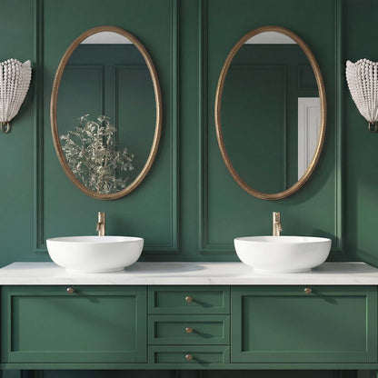 Ellis - Beaded Oval Mirror - Brass