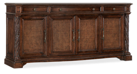 Charleston - Four Door-Three Drawer Buffet - Dark Brown