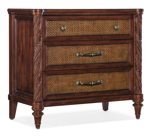 Charleston - Three-Drawer Traditional Nightstand - Dark Brown