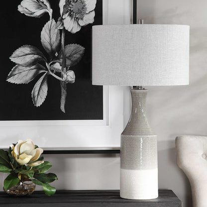 Savin - Ceramic Table Lamp - Pearl Silver