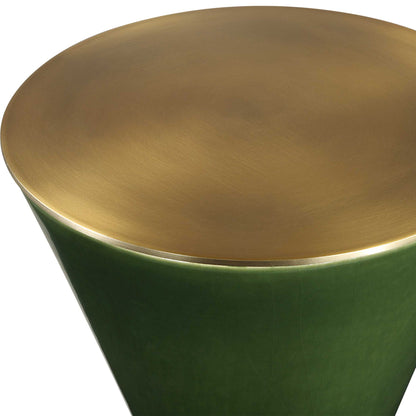 Ronde - Drink Table - Brass / Jade Green