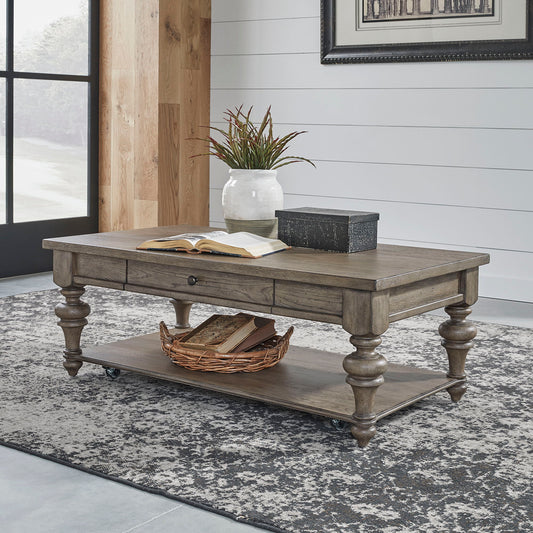 Americana Farmhouse - Rectangular Cocktail Table - Light Brown